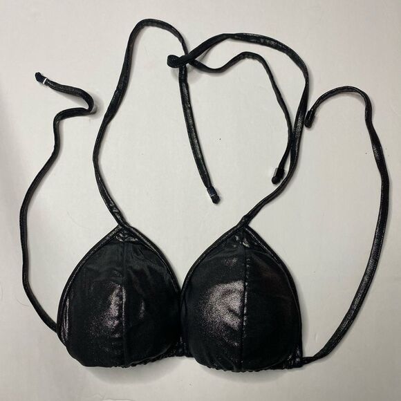 Daniela Corte Bikini Top Shiny Black nwot - Picture 6 of 6